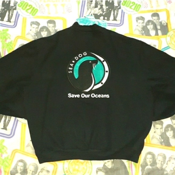 90s Save Our Oceans Sea Dog Vintage Jacket Lion